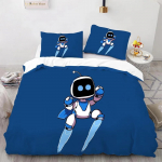 Astro Bot Armas multikas Voodipesukomplekt Tekikomplekt &Uuml;hekohaline Kahekohaline Voodi King Size Voodikomplekt T&auml;iskasvanud poisid Magamistuba Tekikott Padjap&uuml;&uuml;r 150X200cm-3pcs