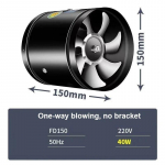 4''6''8'' toru v&auml;ljat&otilde;mbeventilaator &Otilde;huventilaator Metalltoru ventilatsioon v&auml;ljat&otilde;mbeventilaator Mini v&auml;ljat&otilde;mbeseade Vannitoa WC seina ventilaator toru ventilaator 6-inch 40W