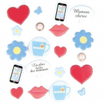 Attaches parisiennes - Artemio - F&ecirc;tes des M&egrave;res - 20 brads - Multicolore - Scrapbooking