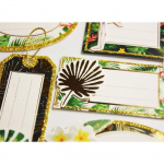 8 &eacute;tiquettes autocollantes cadeaux - Tropical - Paillettes