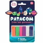 Jeu de cr&eacute;ation de gommes - Patagom Cosmos - 6 couleurs - Th&egrave;me extra-terrestres, plan&egrave;tes et fus&eacute;es