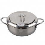 Jaapani stiilis mini roostevabast terasest praepann termomeetriga, pliidiplaadiga &uuml;hilduv, S 20cm S Size 20cm / 7.9in valge