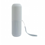 Kaasaskantav reisihoidik, praktiline hambapasta hambaharja konteiner, lihtne triibuline suuveetops meestele, naistele, 19,5*5,5 cm 100ml hall v&auml;rv