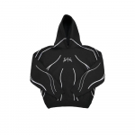 Divin Vintage Pesuga Kaeluslukuga Kapuutsiga Y2K Jakk Meeste Rock Hip Hop Patchwork Tikitud &Uuml;lem&otilde;&otilde;duline Kapuutsiga Pusa Pikkade Varrukatega Topid L