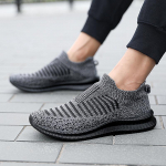 V&auml;lisjalan&otilde;ud Slip-on Tennised Sokksneakerid Jooksujalatsid Meeste Jalan&otilde;ud Hingavad Meeste Sneakerid Mugavad Jooksujalatsid 38 hall v&auml;rv