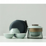 1 kauss, 3 tassi Zeni teekannu ja teetassi komplekt Kodumajapidamises kasutatav tee valmistamise reisikomplekt &otilde;ues kantav kaasaskantav kott Hiina teekomplekti tarvikud