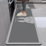 Marmorimustriga K&ouml;&ouml;gi &Otilde;livastane Diatomiitmuda Matt: Vett imav, Kiiresti kuivav, Libisemiskindel, Lihtne hooldada. 60*90+60*150CM 2-piece Set