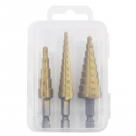 Kuuskantvarrega titaanist astmeliste puuride komplekt: 3-12mm, 4-12mm, 4-20mm Pagoda puurid