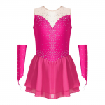 T&uuml;drukute s&auml;delev iluuisutamise kleit varrukateta s&auml;delev lavariietus 9-10 Years kuum roosa v&auml;rv