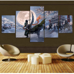 5-osaline l&otilde;uend Arts Animatsioon Roronoa Zoro plakat maalimine Elutuba Sfinks Sein Pilt Prindi Magamistuba HD kaasaegne kodukaunistus 20x35cm*2 20x45cm*2 20x55cm*1