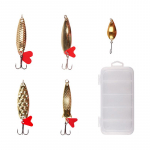 5 tk/komplekt metallist jigi lusikas Spinner kalap&uuml;&uuml;gi landi vobleri s&ouml;&ouml;dakomplekt koos kalastustarvete karbi komplektiga kalap&uuml;&uuml;gi landi s&ouml;&ouml;dakomplekti jaoks kuld
