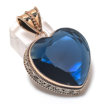 London Blue Topaz Handmade Copper Jewelry Pendant 1.89 b3i02