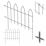 KADAX Metallist Aiapiknik Palisaadiga &Auml;&auml;risaiad Tarastik Keevitatud 100cm K&otilde;rge Pattern 3
