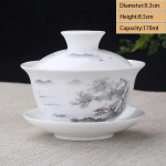 Jingdezhen Keraamiline Gaiwan Teetass k&auml;sitsi valmistatud Teekann Boutique teekauss Hiina Portselan Teekomplekt Tarvikud Joogin&otilde;ud