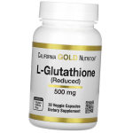 Glutatioon Redutseeritud, L-Glutatioon (V&auml;hendatud) 500, California Gold Nutrition (70427008) 30vcaps