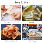 5 tk roostevabast terasest Cannoli vormi koorega torud, kest sarv kondiitritoodete vormi k&uuml;psetust&ouml;&ouml;riist 5Pcs