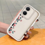 Pehme silikoonist ruudukujulise redeli mustriga telefoni&uuml;mbris, t&auml;ielikult kattev, kaamera p&otilde;rutuskindel kaitse, kummist &uuml;mbris Vivole Vivo Y300I 5G tumepunast v&auml;rvi