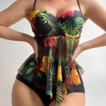 Naiste disainitud bikiinid naistele, kaheosaline k&otilde;rge v&ouml;&ouml;kohaga ujumistrikoo salendav ujumiskost&uuml;&uuml;m Naiste Push Up vintage rannariided L