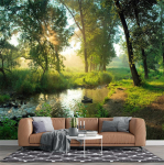 Metsaoja Taustapilt 3d Loodusmaastik Mets Seinamaal Elutuba Magamistuba Seinamaal Kodu Dekoratsioon 200 cm(W) x 140 cm(H)
