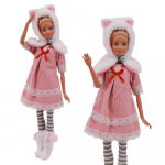 4 tk/komplekt Karusnahast vest + Kleit/Vabaaja r&otilde;ivad 30 cm 11,8-tollise nuku riiete aksessuaarid Pl&uuml;&uuml;sjakk Kuulsus, Lapse kingitus