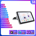 Autoraadio Ossuret 1DIN 10-tolline puuteekraan 360&deg; p&ouml;&ouml;ratav Android 13 GPS S8 8Core 8G 128G AI
