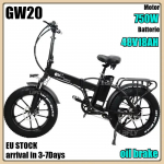CMACEWHEEL GW20 48V18AH Lithium Battery Electric Bike Adult 20*4 Inch Fat Tires Mountain City Electric Bicycle for adults