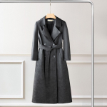 Elegantne Naiste Pikk Trench-mantel Vintage Nahast &Uuml;ler&otilde;ivas Slim Fit Keskmise Pikkusega Kevad S&uuml;gis Pealisr&otilde;ivad XXL must