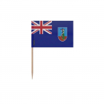 Cure-m&otilde;lgid Drapeau Montserrat - 8 cm - 100 t&uuml;kki - Plastikliim - B&acirc;ton en Bambou - Mitmev&auml;rviline