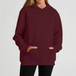 Women's casual long-sleeved solid color hooded sweatshirt XL