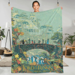 Vintage Ring Lord Movie Flanell tekk Peace Nature Soe tekk tool Diivanvoodile Uudne voodikate diivanvoodi kate 40x50in