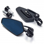 GoodsLand (GD-ENDMR-BK) Universaalne peegeldusvastane alumiiniumist lenksiotsapeegel, Mootorratta vasak ja parem komplekt, must