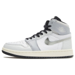 Air Jordan 1 High Zoom Comfort 2 Kroomitud Swoosh Naiste Tennised Hall Valge Metallik-H&otilde;be FJ4652-100 41