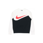 Nike Sportswear Swoosh Vabaaja &Uuml;mmarguse Kaelusega Pullover Huppar Meeste Topid Must Valge CZ4922-010 XL white
