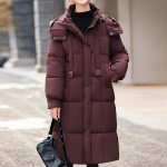 Mood Talvejoped Naine Pikk Parka Kapuutsiga Lai Soe &Uuml;ler&otilde;ivas Vabaaja Naiste Mantlid 2XL punane