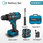 YOFIDRA 900 Nm harjadeta elektriline l&ouml;&ouml;kpuur 20+3 p&ouml;&ouml;rdemomenti 13 mm juhtmeta kruvikeeraja/l&ouml;&ouml;kdraiveri t&ouml;&ouml;riist Makita 18V akule 2 Battery-Plastic Box