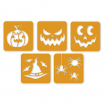 Pochoirs Halloween 15x15cm 5 pi&egrave;ces