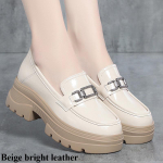 Paksu tallaga kingad naistele, pehme nahk, paksud kontsad, kevad- ja s&uuml;gisjalatsid, Briti stiilis v&auml;ikesed nahast kingad 40