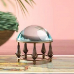 Messingist merev&auml;e suurendusklaasist paberkaaluga kirjutuslauad luup Vintage kuppel, &uuml;mmargune