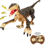 Jouet Dinosaure t&eacute;l&eacute;command&eacute; Rechargeable pour et Enfants, 5 Canaux 2.4G pour Gar&ccedil;on Filles, &eacute;lectroniques RC V&eacute;lociraptor de Marche