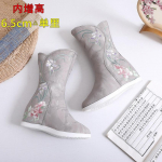 Etnilised tikitud naiste saapad Hanfu kingad Talvised k&otilde;rged naiste saapad Soojad pojeng lilledega tikitud kingad Naiste riidest kingad 35