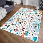 M&auml;nguvaip poistele ja t&uuml;drukutele Maantee Linna Liiklus-teemalised Vaibad Lastele M&auml;nguautod Laste Vaibad M&auml;ngutuppa Libisemiskindel Laste M&auml;nguvaip 120x160cm