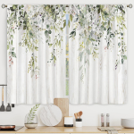 2 paneeli k&ouml;&ouml;gikardinad taimed lill kevadine &otilde;iebotaaniline muster kardinad vannituppa magamistuppa elutuppa varraste tasku 27.5x39in white