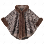 Boho Print soe kunstkarusnahast sall naistele Pehme mugav ja stiilne pont&scaron;o keeb kapuutsiga Oversized Cape Luksuslik karusnahast keeb &otilde;htuseks peoks one size