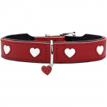 Collier pour chien Love - HUNTER - Taille 42 - Rouge/Noir - Cuir de vachette de qualit&eacute; sup&eacute;rieure must