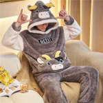 S&uuml;gistalvised koduriided korallifliisist meeste pidžaamad paksu karvaga flanellist multifilmi meeste puhkeriiete komplektid suures suuruses puhkeriiete &uuml;likond pidžaama 4XL