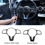 Auto rooliraami trimmikate Mercedes Benz ABCEG klass CLA CLS GLC GLE GLS GLB W213 W205 W177 W167 W247 W463 jaoks Glossy Black