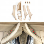 7 tk/komplekt Vasakpoolse rooliga LHD BMW 5. seeria F10 F11 F18 jaoks Beež Must Interj&ouml;&ouml;r Uksek&auml;epide Sisepaneel T&otilde;mbekate 4Pc Red Brown