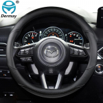 for Mazda3 BK BL BM BN BP Mazda6 CX3 CX5 CX7 CX30 Axela Atenza Car Steering Wheel Cover Carbon Fibre PU Leather Auto Accessories oranž