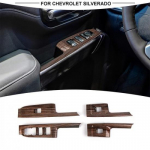 Wood Grain Door window switches Plate Cover Trim For Chevy Silverado SIERRA19-21