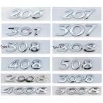 Metallist auto tagumise pagasiruumi kleebise embleemi m&auml;rgi kleebise logo Peugeot 206 207 301 307 308 408 508 2008 3008 4008 5008 GT jaoks 206